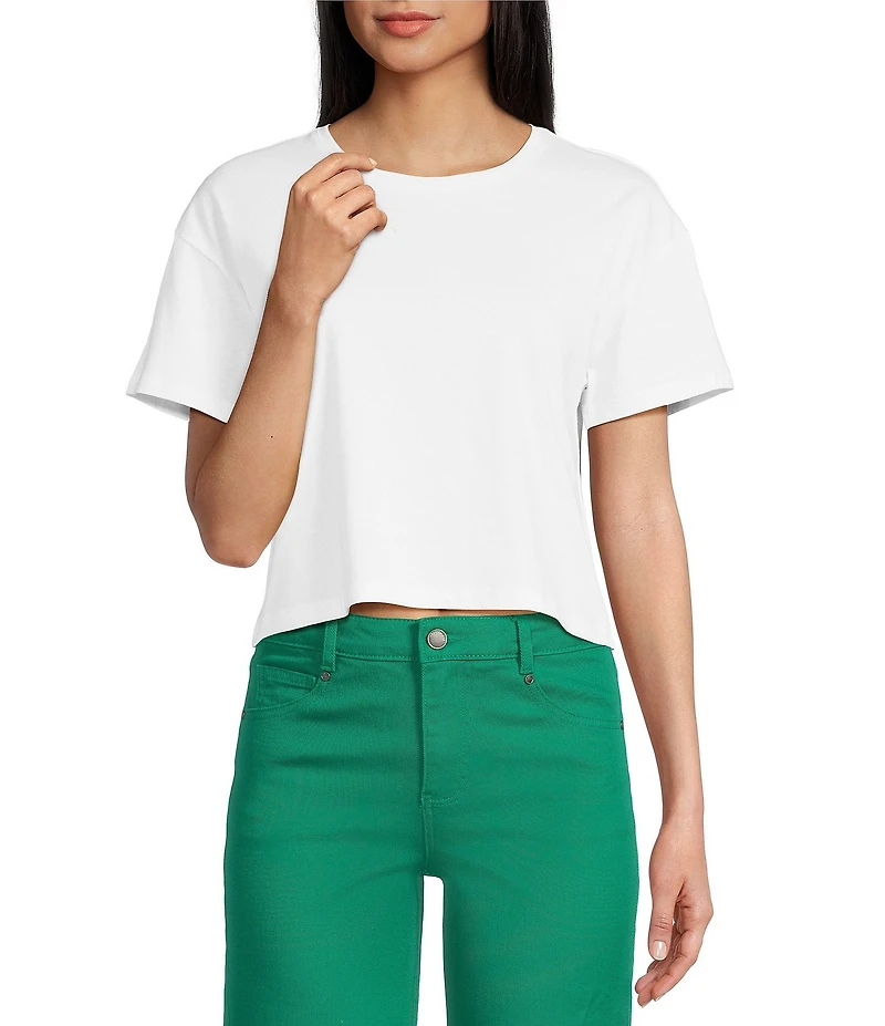 Copper Key Knit Solid Boxy T-Shirt