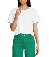 Copper Key Knit Solid Boxy T-Shirt