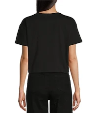 Copper Key Knit Solid Boxy T-Shirt