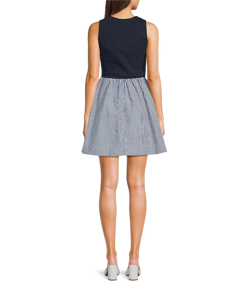 Copper Key Knit To Gingham Dress