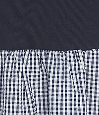 Copper Key Knit To Gingham Dress