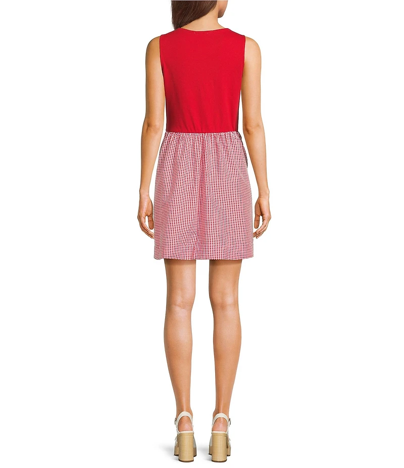 Copper Key Knit To Gingham Dress