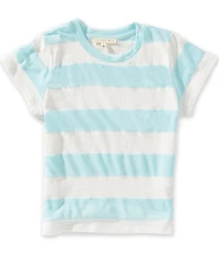Copper Key Little Girls Knit Wide Stripe Boxy T-Shirt