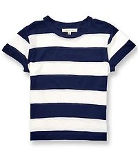 Copper Key Little Girls Wide Stripe Boxy T-Shirt