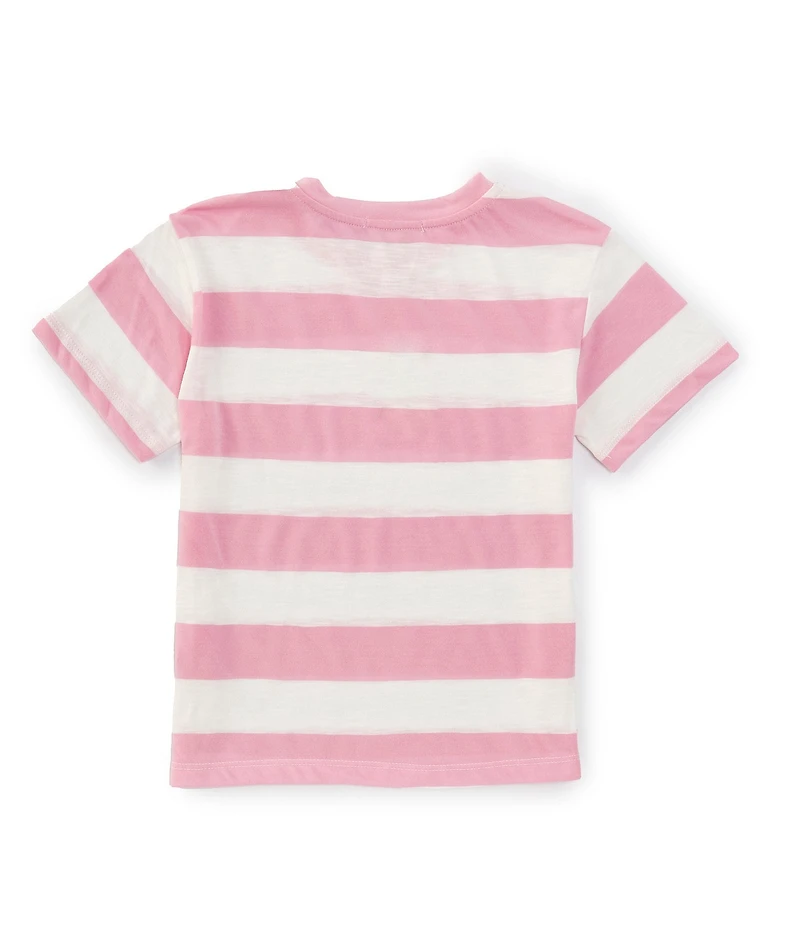 Copper Key Little Girls Knit Wide Stripe Boxy T-Shirt