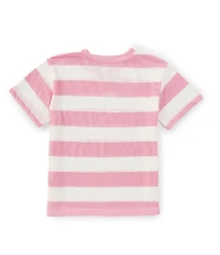 Copper Key Little Girls Knit Wide Stripe Boxy T-Shirt
