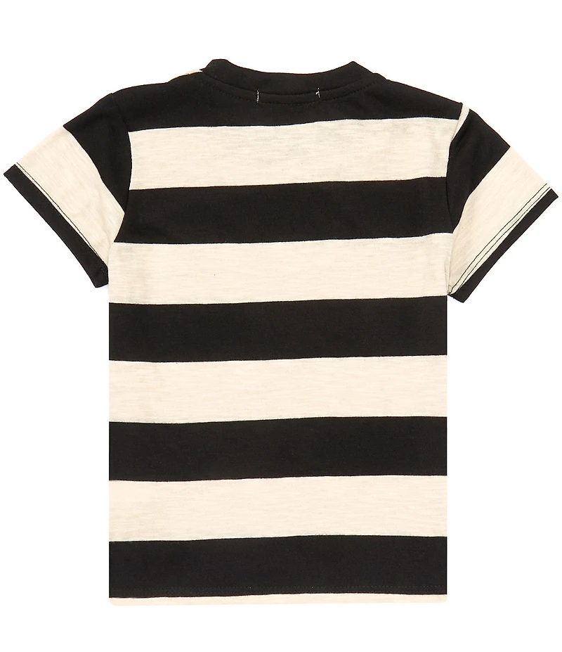 Copper Key Little Girls Knit Wide Stripe Boxy T-Shirt
