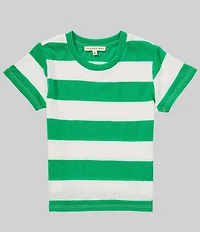 Copper Key Little Girls Knit Wide Stripe Boxy T-Shirt