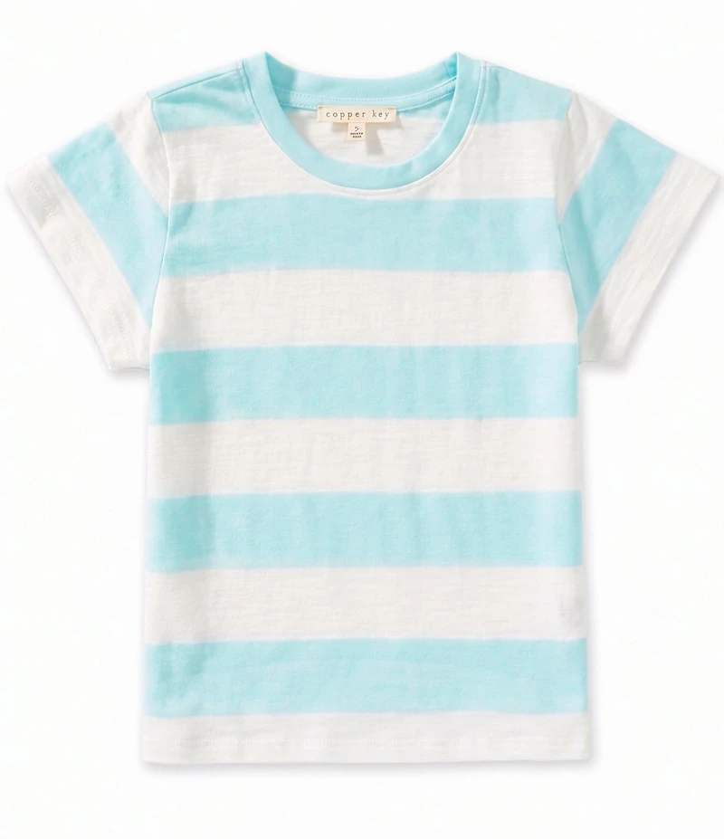 Copper Key Little Girls Wide Stripe Boxy T-Shirt