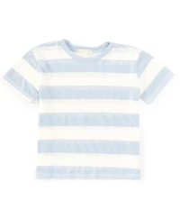 Copper Key Little Girls Knit Wide Stripe Boxy T-Shirt