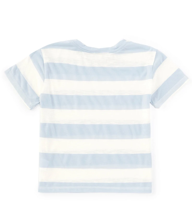 Copper Key Little Girls Knit Wide Stripe Boxy T-Shirt
