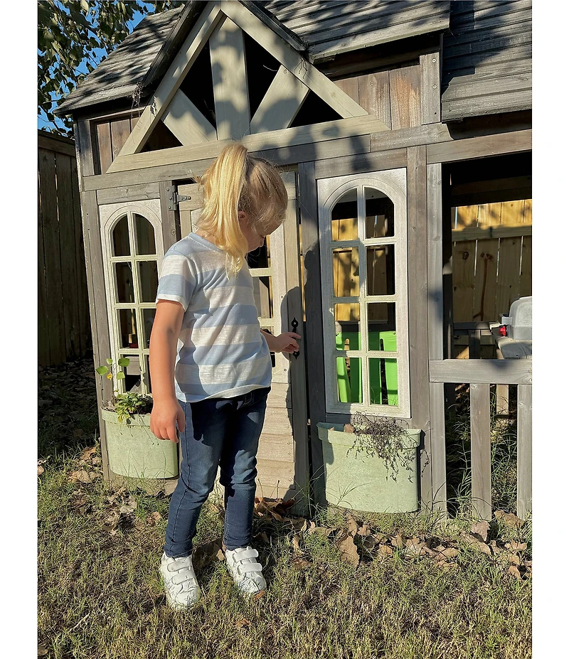 Copper Key Little Girls Knit Wide Stripe Boxy T-Shirt