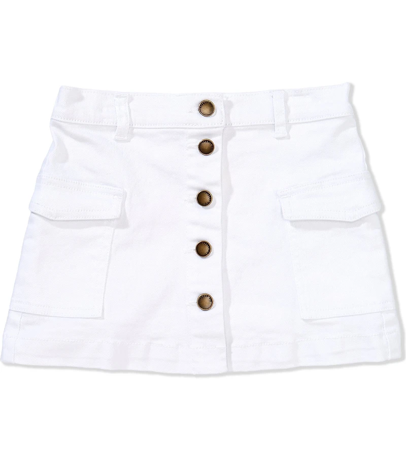 Copper Key Little Girls Button Front Denim Skirt