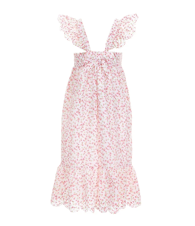 Copper Key Little Girls Eyelet Floral Midi Dress