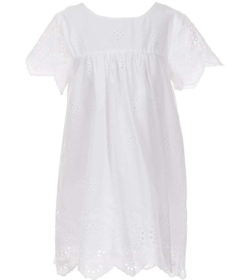 Copper Key Little Girls Eyelet Short Sleeve Dress
