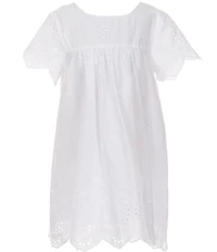 Copper Key Little Girls Eyelet Short Sleeve Dress