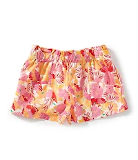 Copper Key Little Girls Floral Leaf Printed Paper Bag Shorts