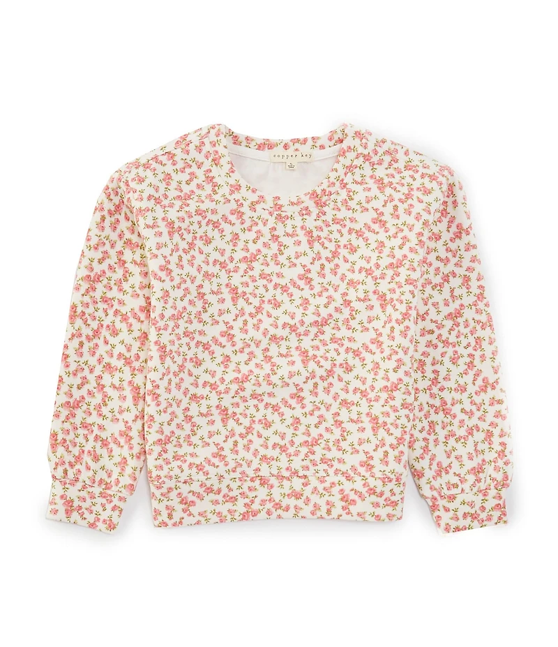 Copper Key Little Girls Floral Lounge Life Sweatshirt