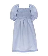 Copper Key Little Girls Shirred Bodice Margo Puff Sleeve Dress