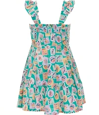 Copper Key Little Girls Stamp Printed Dress
