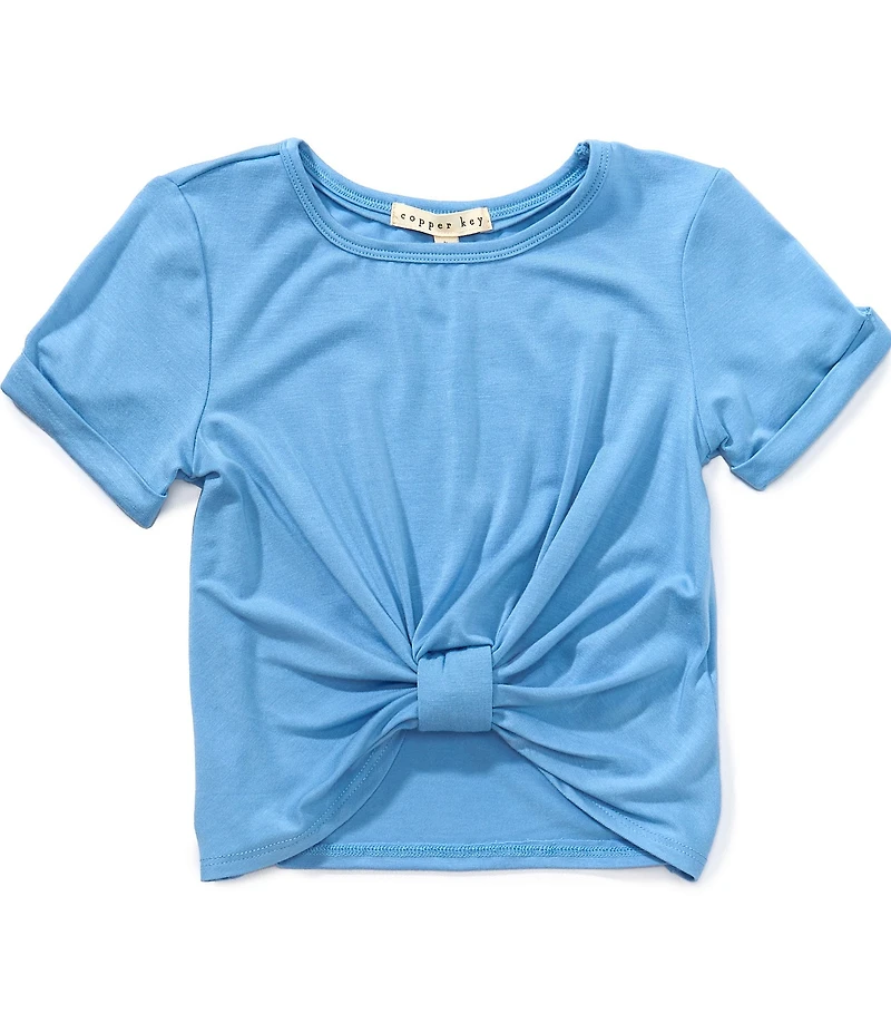 Copper Key Little Girls Tie Front Short Sleeve T-Shirt