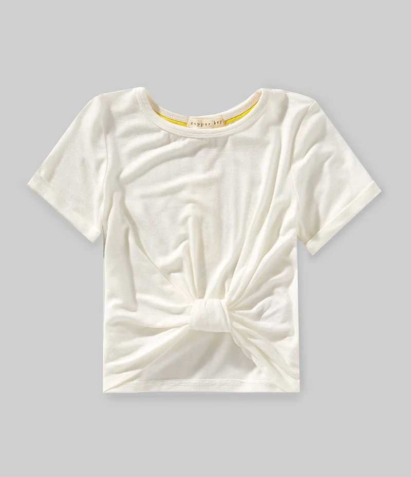 Copper Key Little Girls Tie Front Short Sleeve T-Shirt