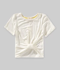 Copper Key Little Girls Tie Front Short Sleeve T-Shirt