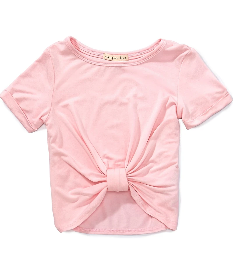 Copper Key Little Girls Tie Front Short Sleeve T-Shirt