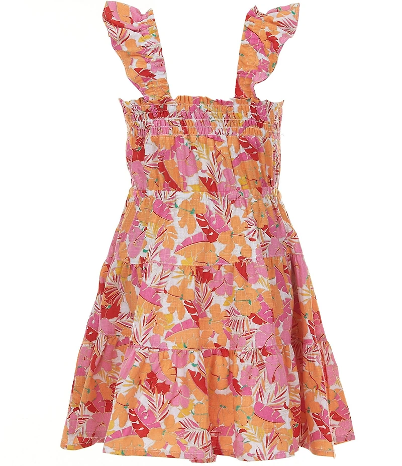 Copper Key Little Girls Tropical Floral Printed Dress