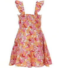 Copper Key Little Girls Tropical Floral Printed Dress