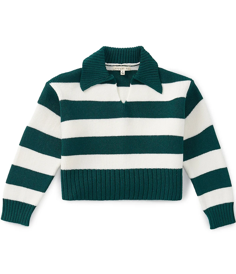 Copper Key Little Girls Fisherman Sweater
