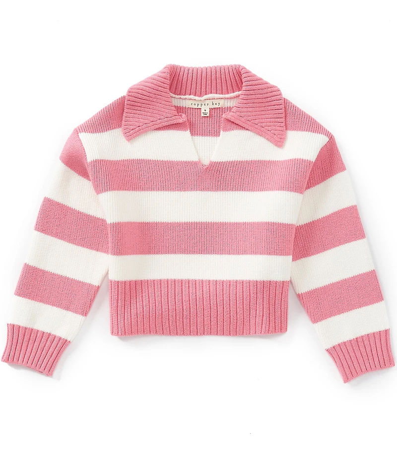 Copper Key Little Girls Fisherman Sweater