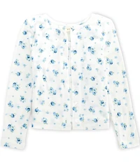 Copper Key Little Girls Floral Print Pointelle Tank Top & Cardigan 2-Piece Set