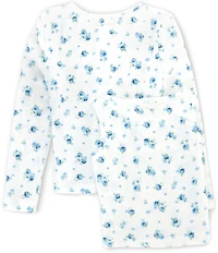 Copper Key Little Girls Floral Print Pointelle Tank Top & Cardigan 2-Piece Set