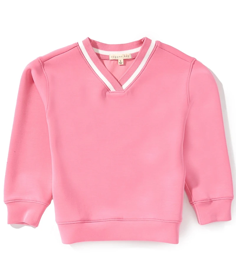 Copper Key Little Girls Lounge Life V-Neck Sweatshirt