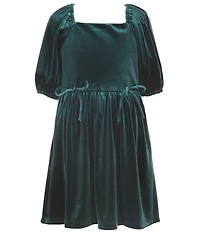 Copper Key Little Girls Velvet Margo Bow Dress
