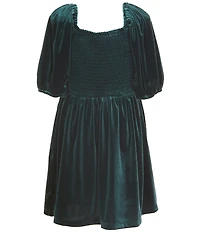 Copper Key Little Girls Velvet Margo Bow Dress