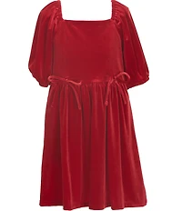 Copper Key Little Girls Velvet Margo Bow Dress