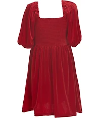 Copper Key Little Girls Velvet Margo Bow Dress