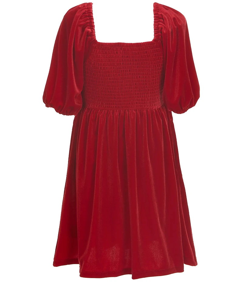 Copper Key Little Girls Velvet Margo Bow Dress