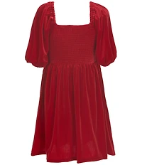 Copper Key Little Girls Velvet Margo Bow Dress