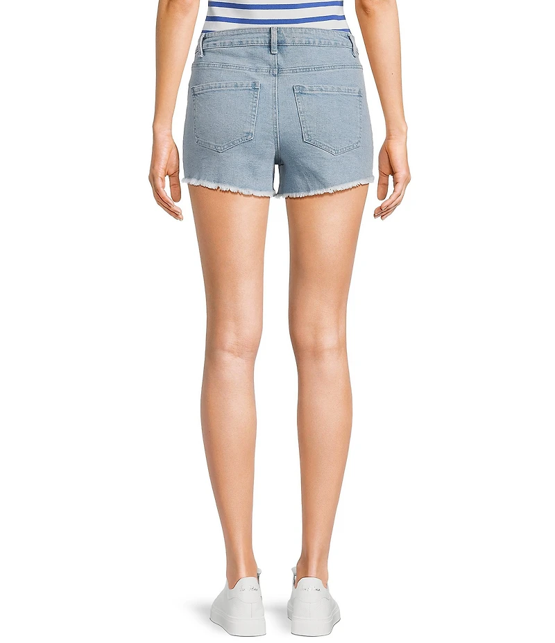Copper Key Long Cut Off Denim Shorts