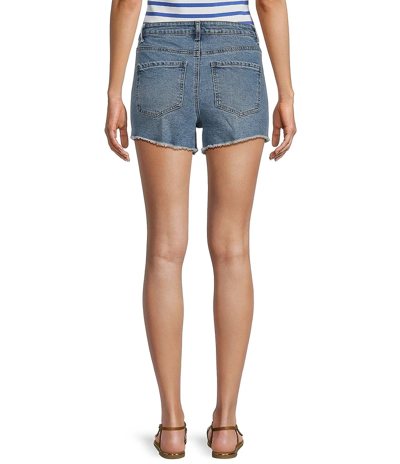 Copper Key Long Cut Off Denim Shorts