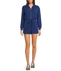 Copper Key Long Sleeve Quarter Zip Romper
