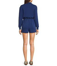 Copper Key Long Sleeve Quarter Zip Romper