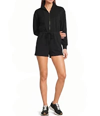 Copper Key Long Sleeve Quarter Zip Romper