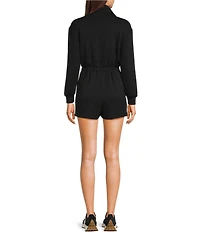 Copper Key Long Sleeve Quarter Zip Romper