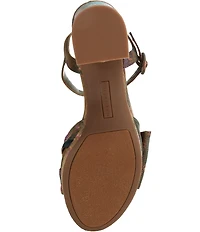 Copper Key Lux Floral Jacquard Bow Platform Dress Sandals
