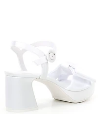 Copper Key Lux Satin Bow Family Matching Platform Dress Sandals