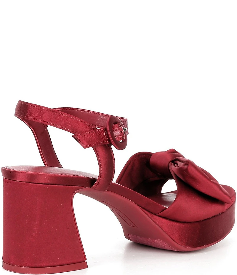 Copper Key Lux Satin Bow Family Matching Platform Dress Sandals